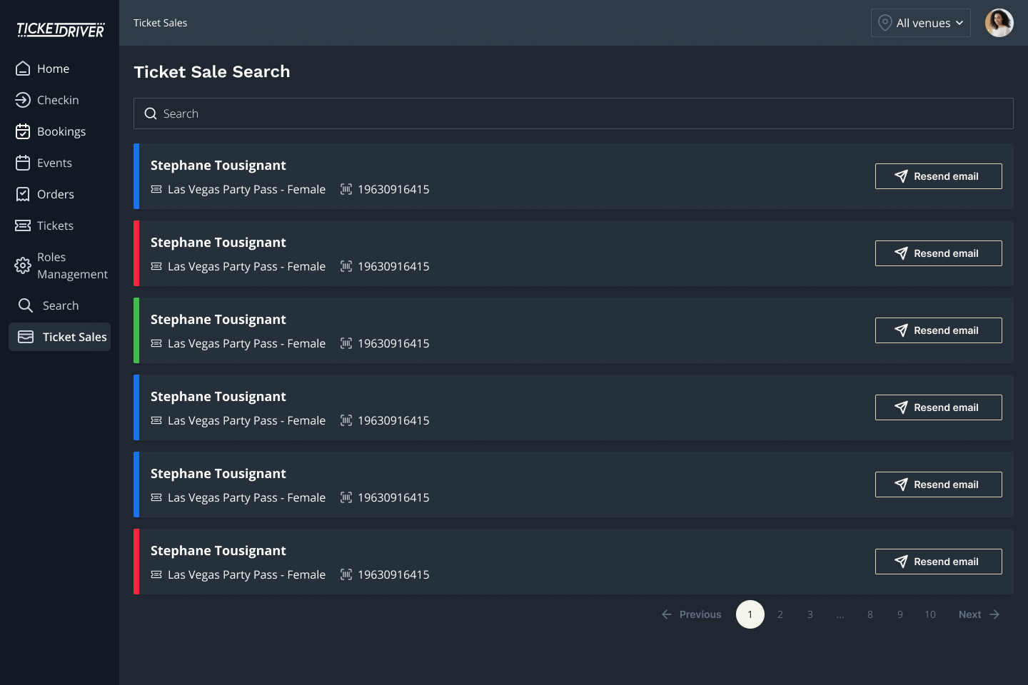Ticket Sale Search