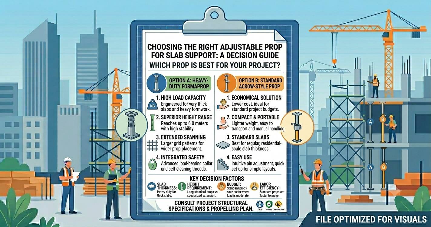 How to Choose the Right Adjustable Prop for Slab Support