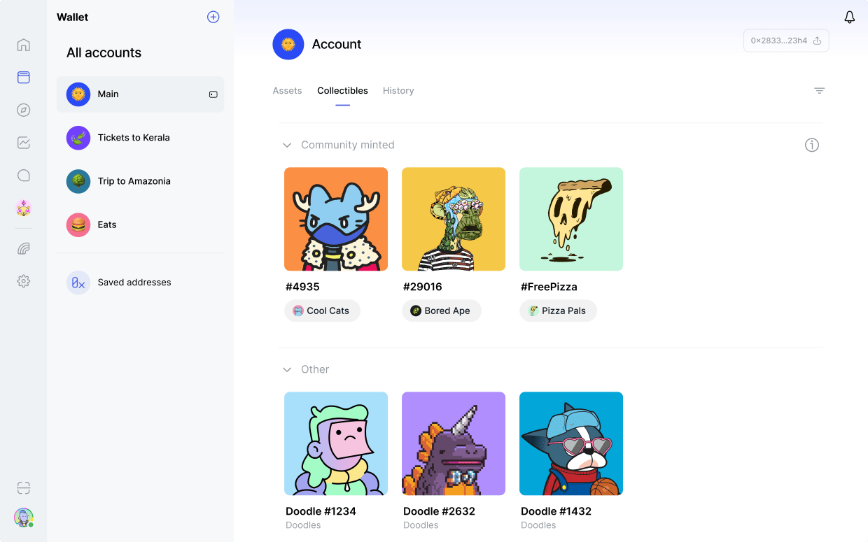 Desktop screenshot showing the features included in the Status app