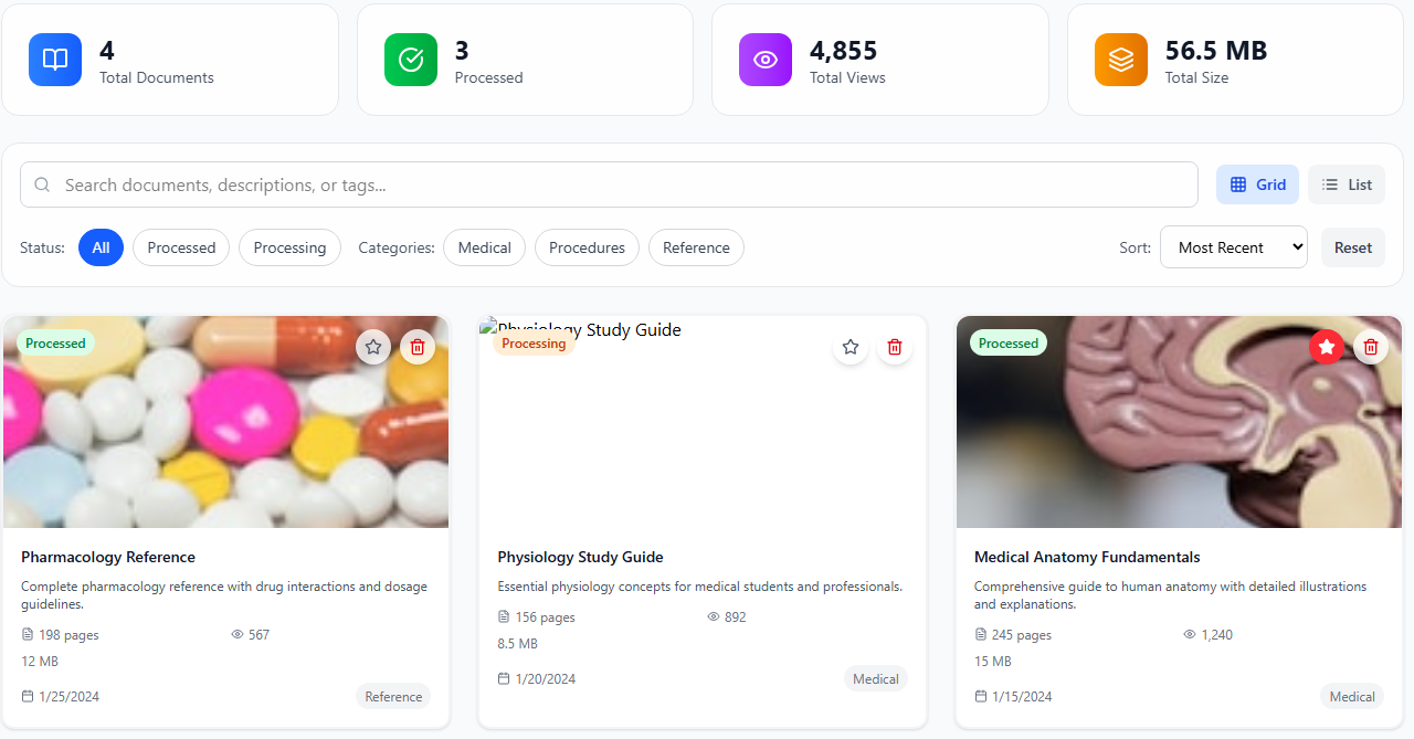 StudySpace Interface