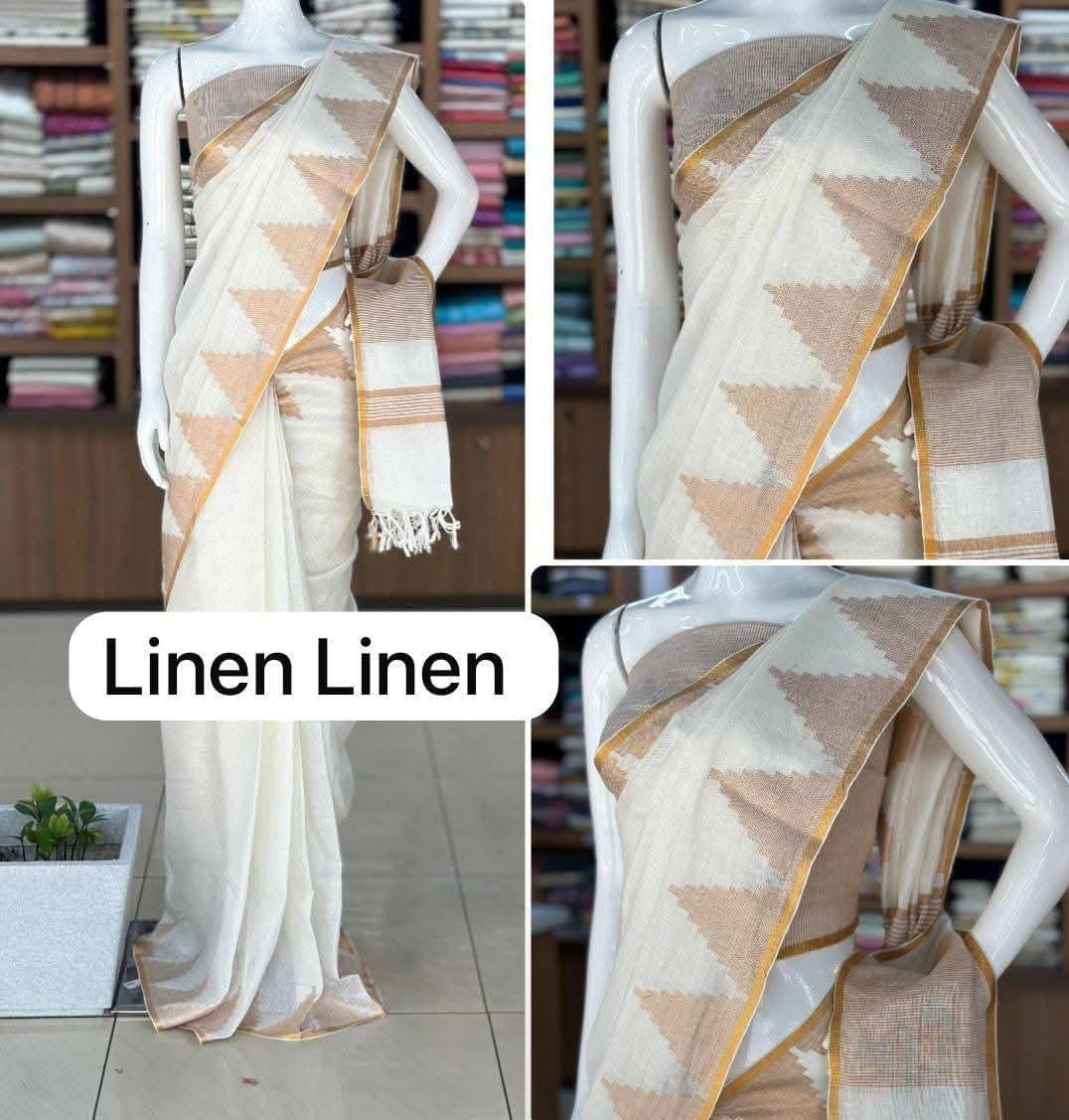 Pure LINEN -BY LINEN saree alternate
