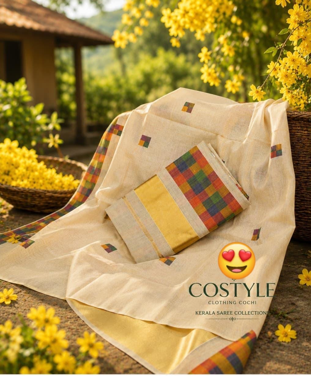 Madras check saree-tissue alternate