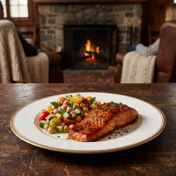 Delicious Spicy Salmon with Chickpea Salad Recipe