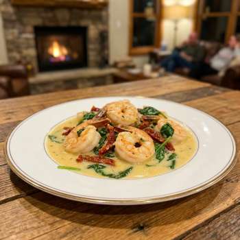 Dîner Crémeux aux Crevettes à lAil Simple et Délicieux