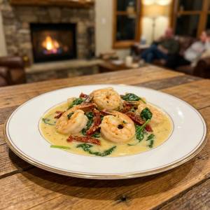 Dîner Crémeux aux Crevettes à lAil Simple et Délicieux