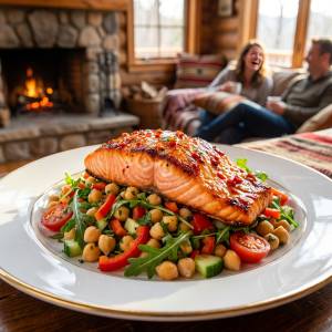 Spicy Salmon with Chickpea Salad - Une Recette Délicieuse