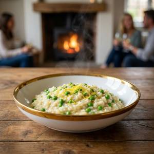 Creamy Lemon Parmesan Risotto with Sweet Peas Recipe