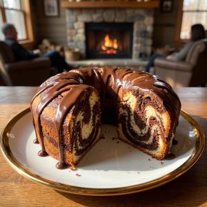 Easy Marble Cake with Chocolate Ganache Recipe Del