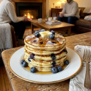 Fluffy Blueberry Cottage Cheese Pancakes Recipe