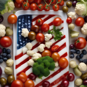 Patriotic Veggie Platter for Independence Day