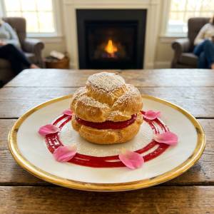 Rose Raspberry Cream Puffs Recipe with Fluffy Fool
