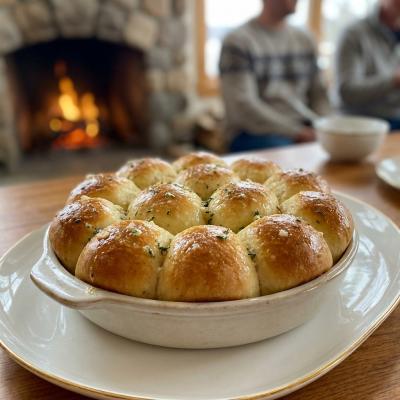 Easy Soft Sour Cream Dinner Rolls with Garlic Butter