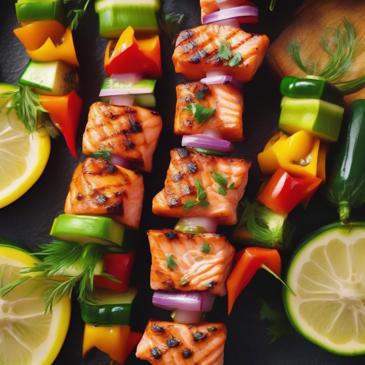 Air Fryer Salmon Kebabs for Quick Meals