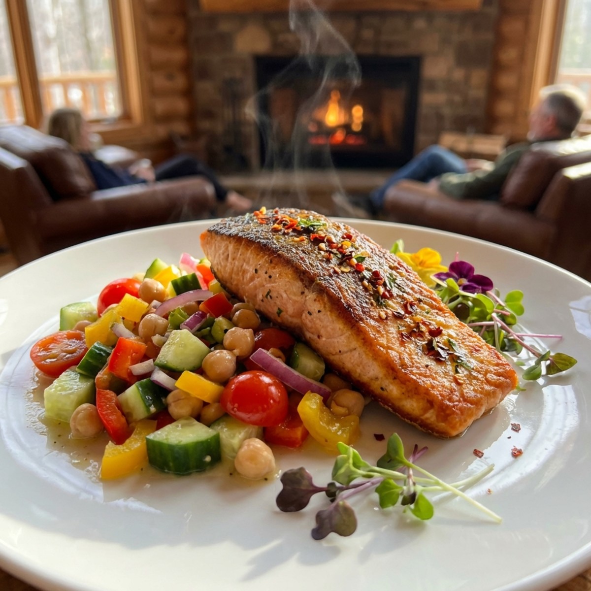 Spicy Salmon with Chickpea Salad - Une Recette Délicieuse