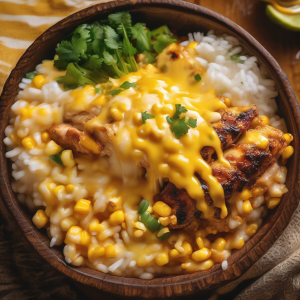 Savory Street Corn Chicken Rice Bowl Recipe
