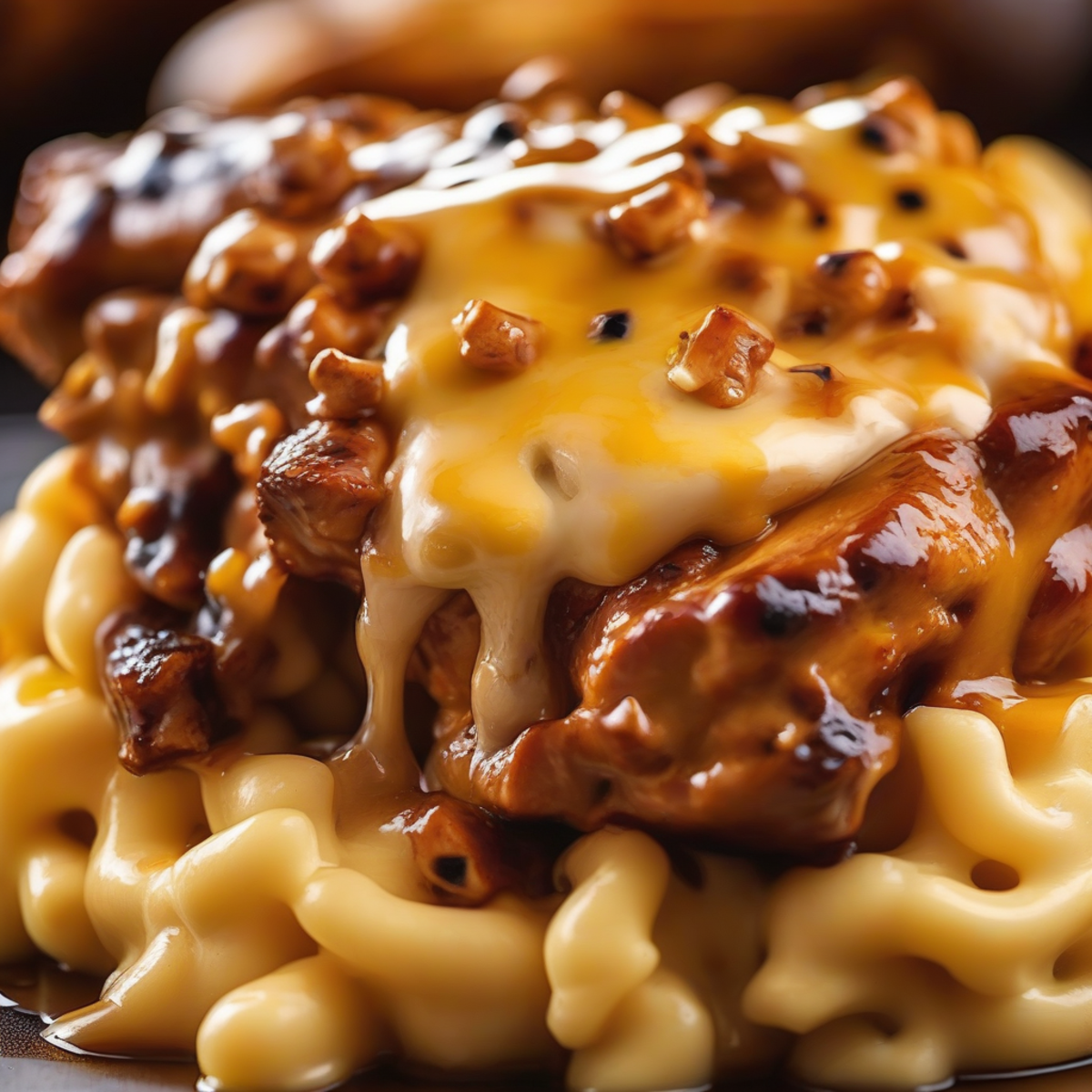 Honey Pepper Chicken and Creamy Mac and Cheese Delight