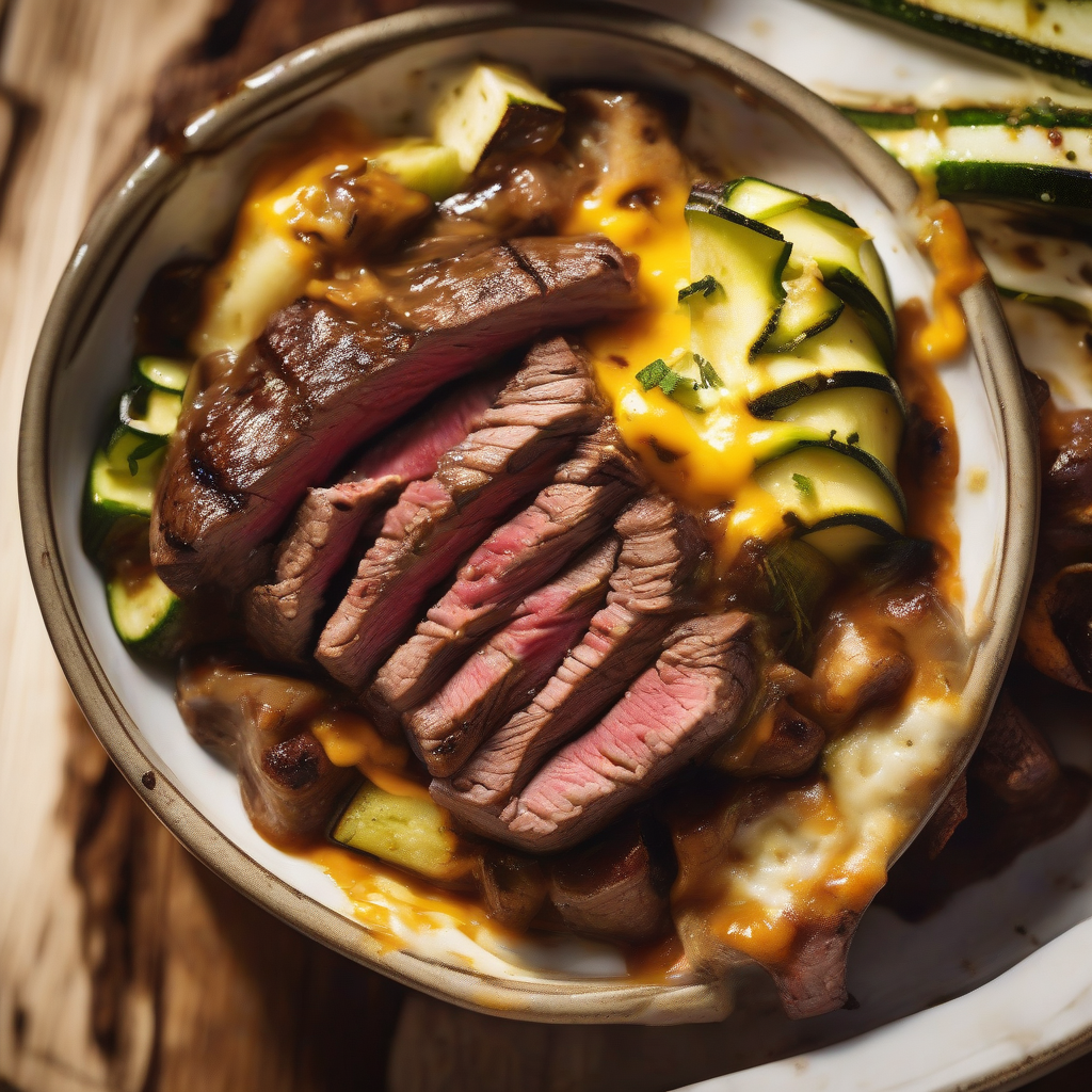 Cozy Grilled Steak Bowl with Zucchini