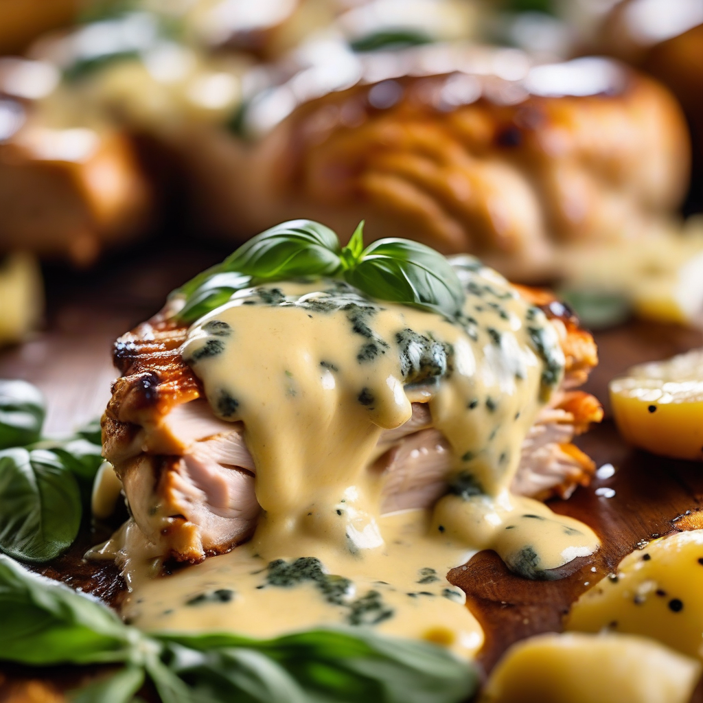 Chicken in Basil Cream Sauce