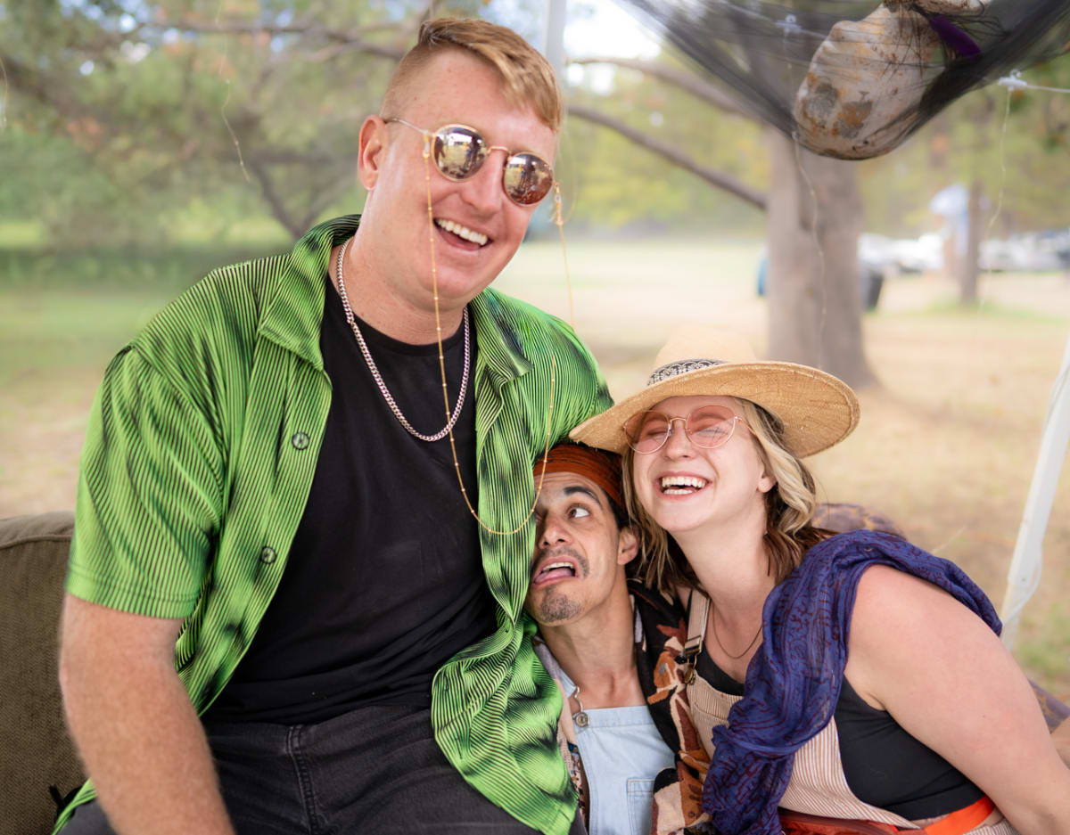 Group of people smiling at an event photographed by Wild Play Photography in Bend, Oregon