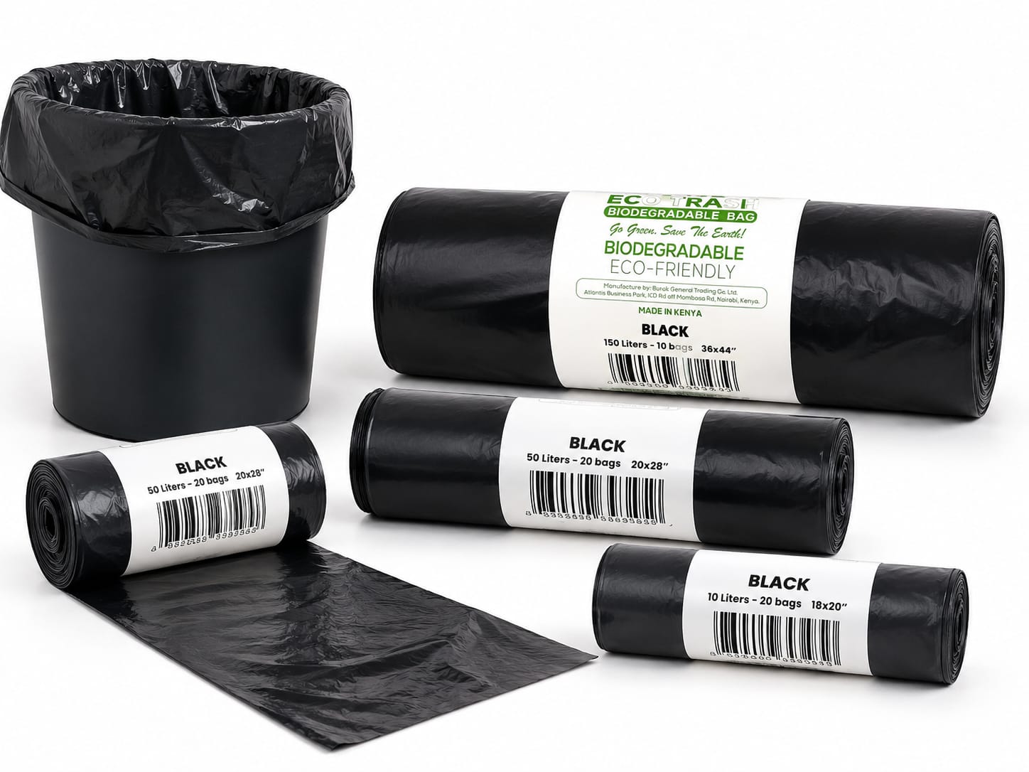 Buruk 36*44 Bio Degredable Binliner Black