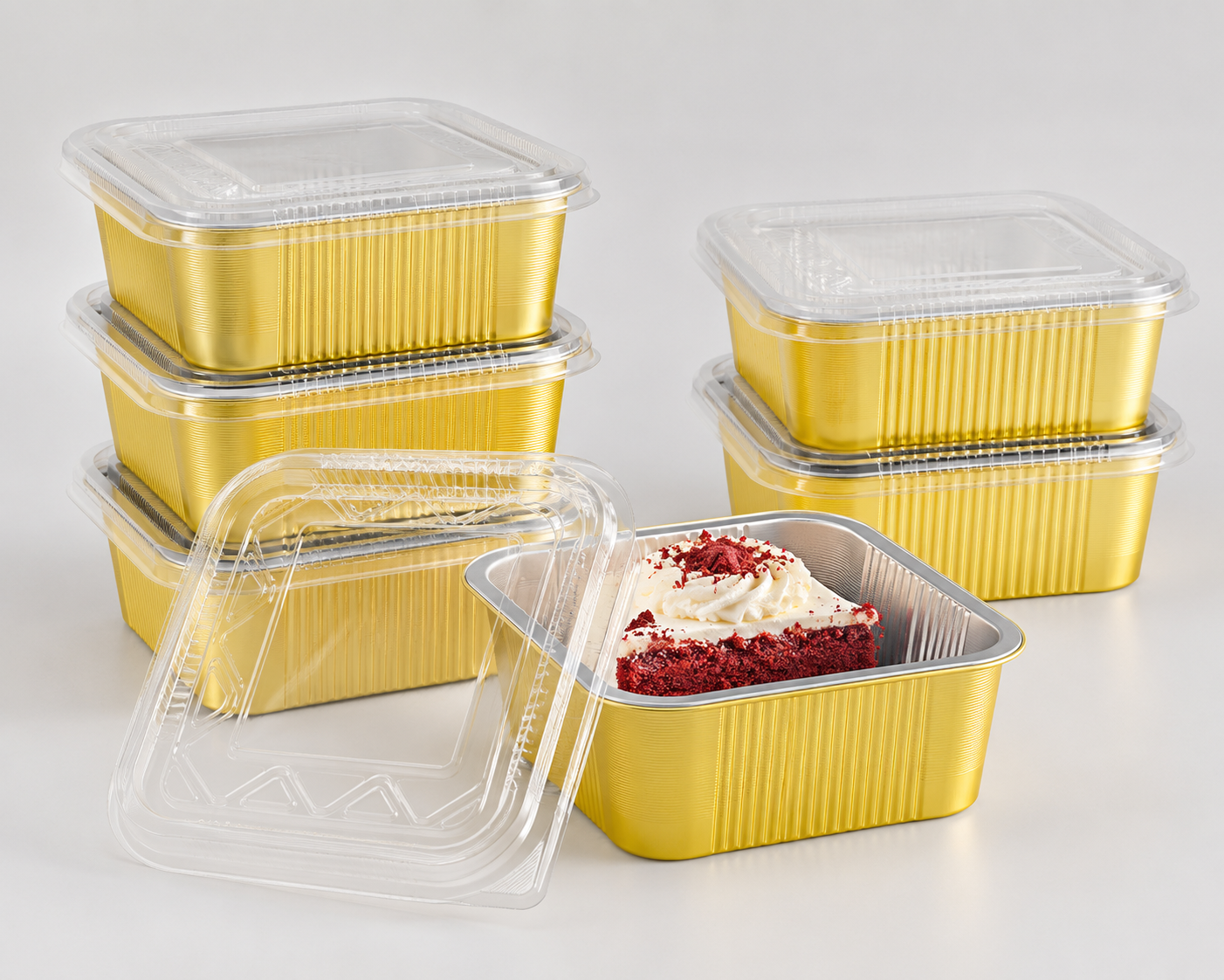Medium Rectangle Gold Foil Tin 500ML