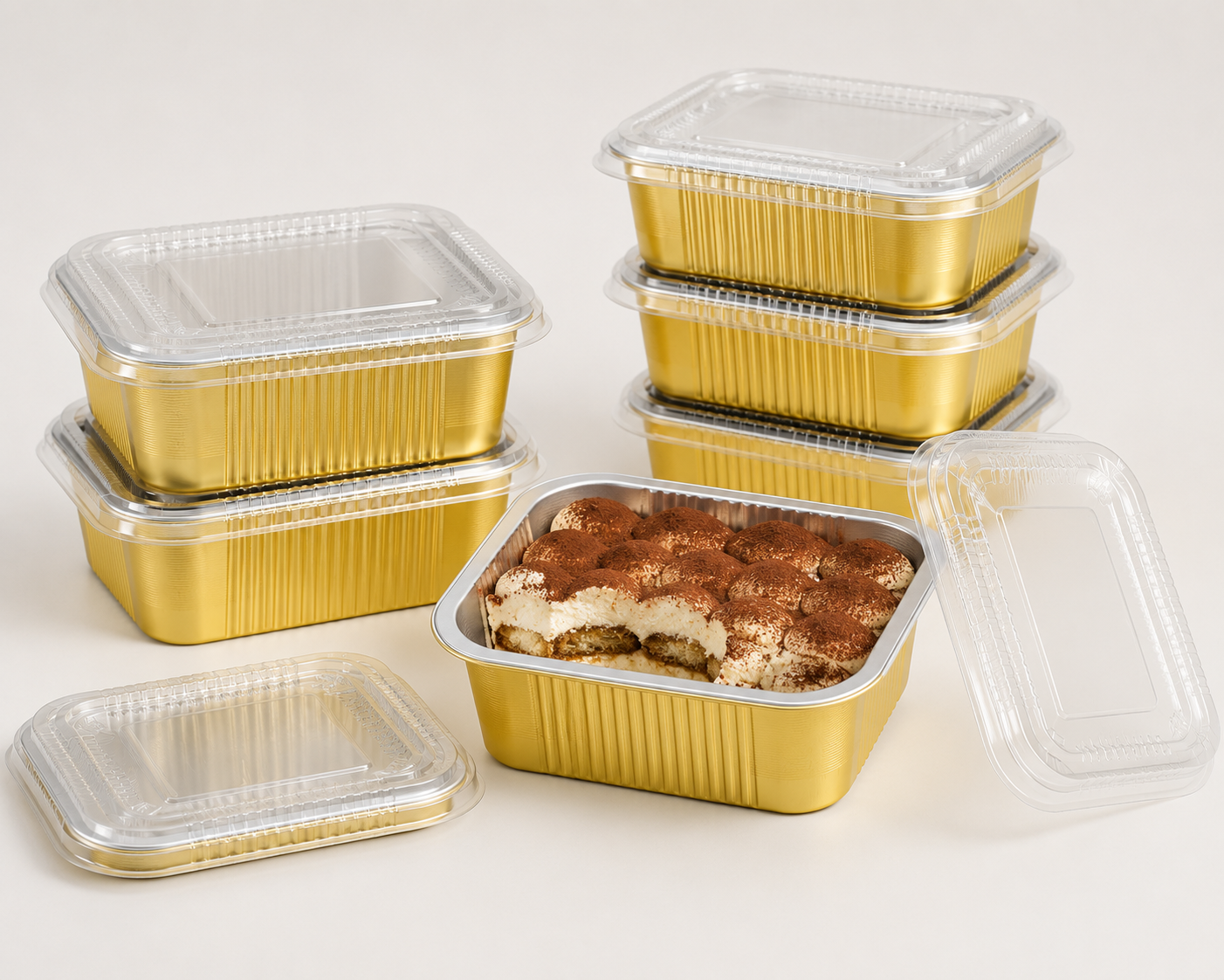 Rectangle Gold Foil Tin 600ML