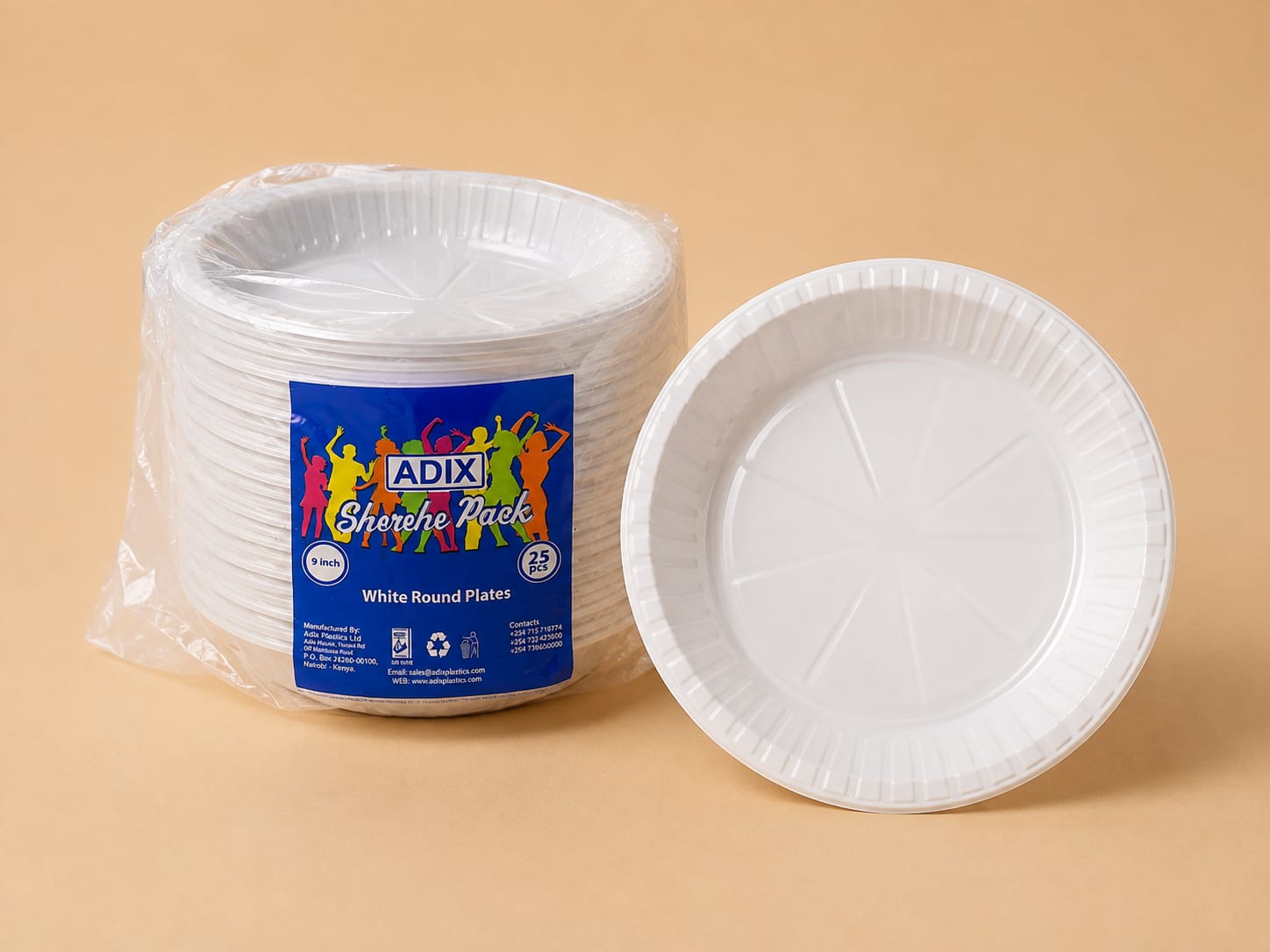 Adix Disposable 9" White Plain Plate