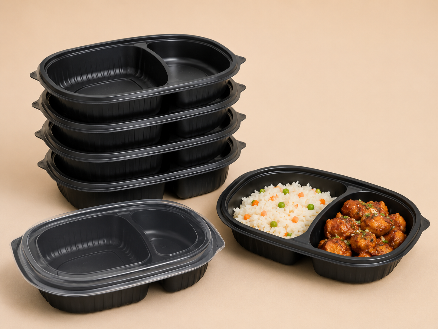 Eco Black Microwave Cont 2PART