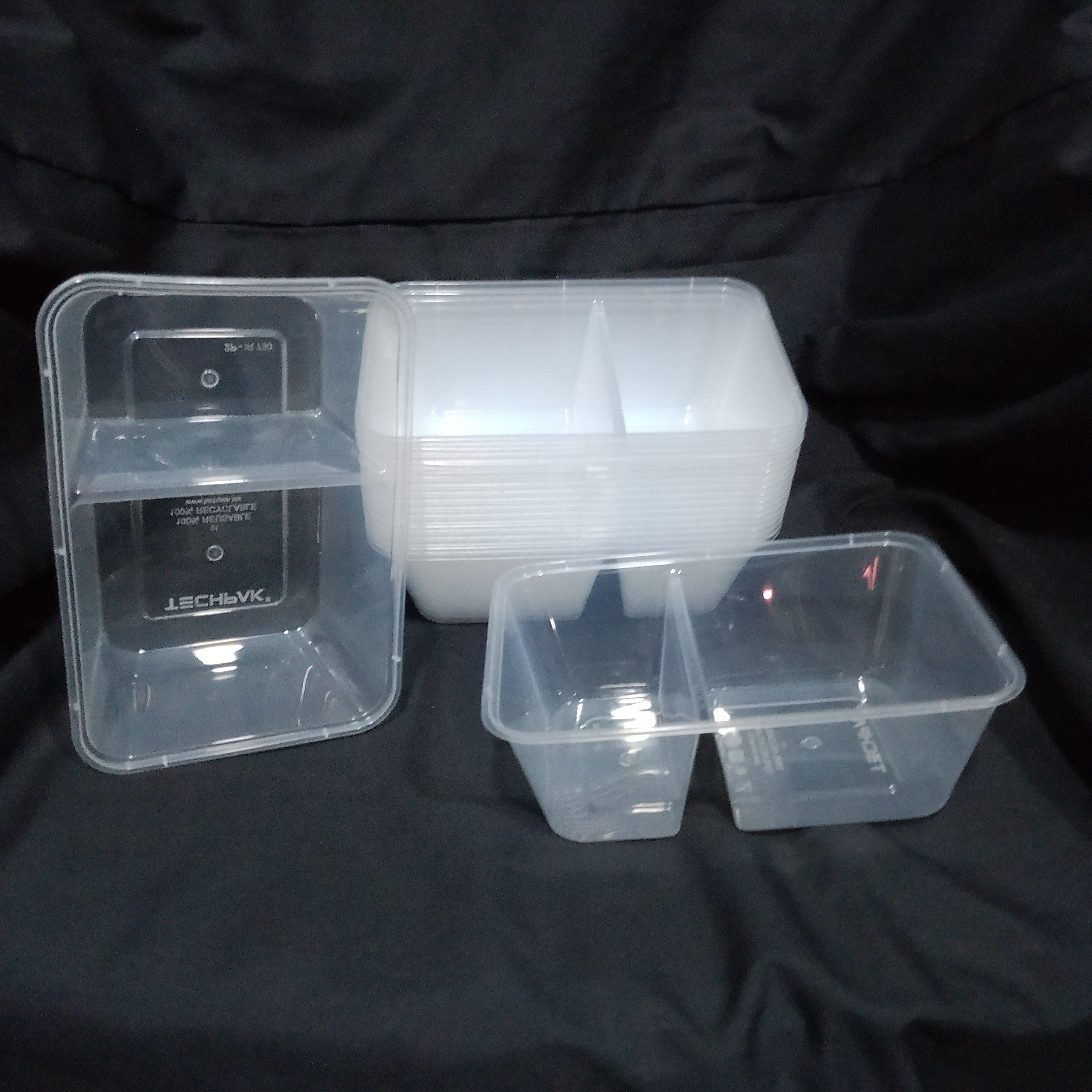 Tech Ir 750ML 2 Compartment Rect Cont Clr