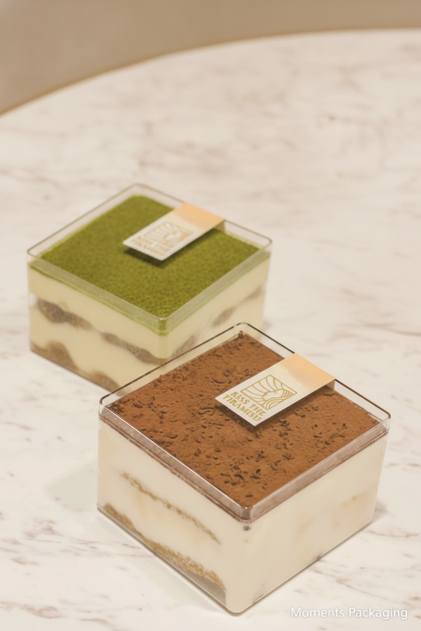Clear Square Tiramisu Cake Container