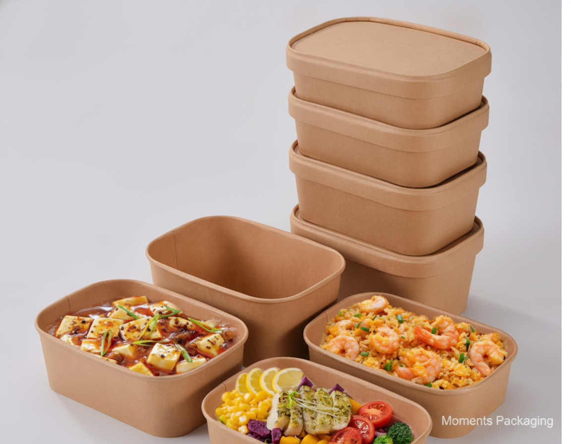 Pan Kraft Rectangle 750ML +paper Lids