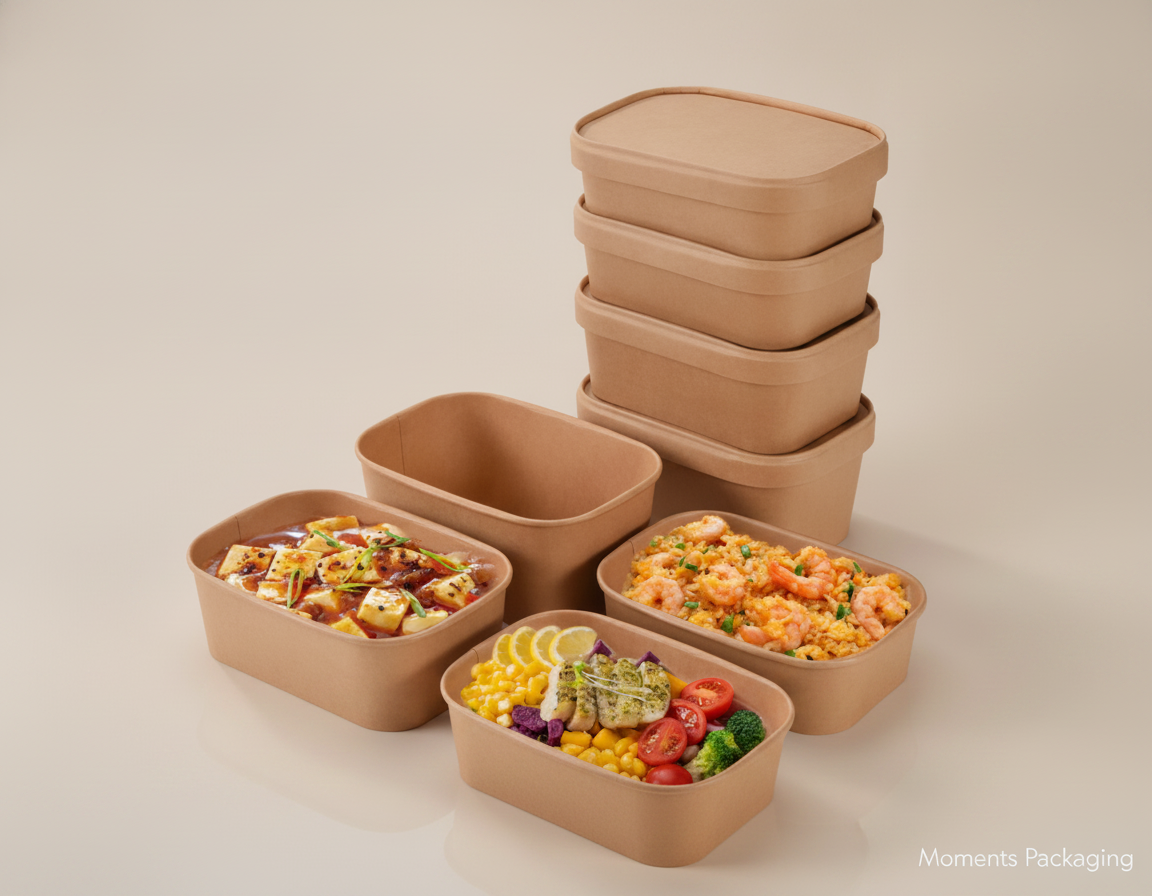 Pan Kraft Rectangle 1000ML +paper Lids