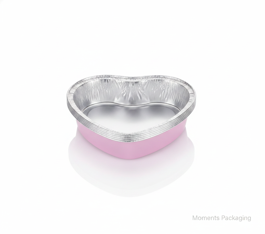 Pink Heart Shaped Foil Tin