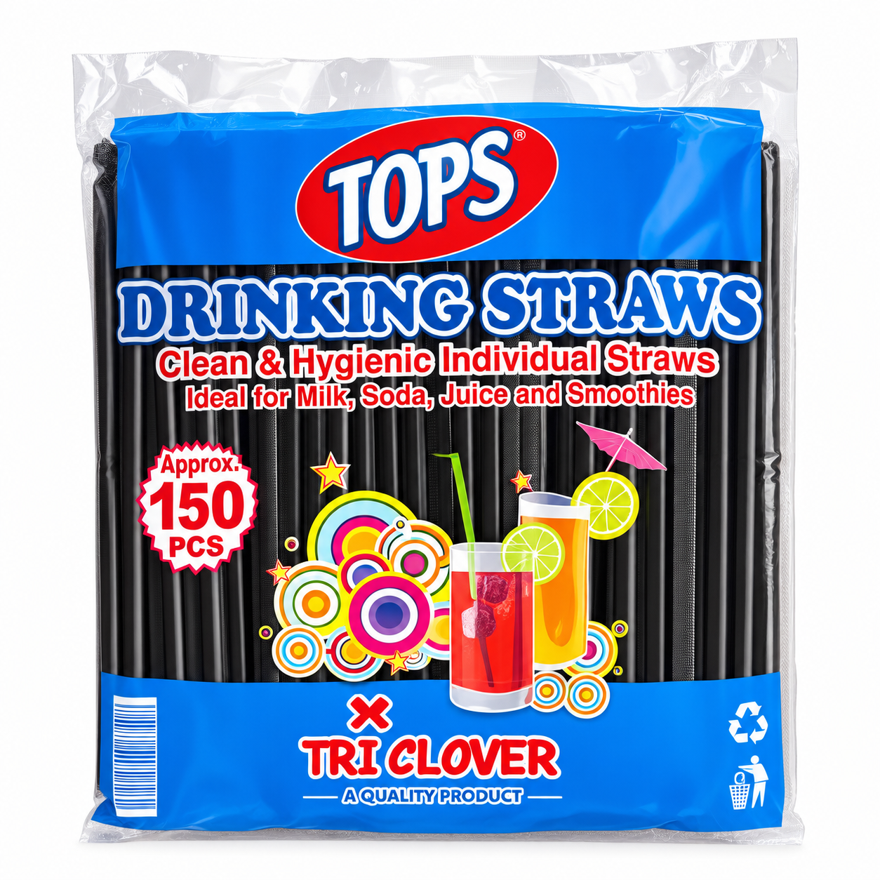 Tops Black Straws