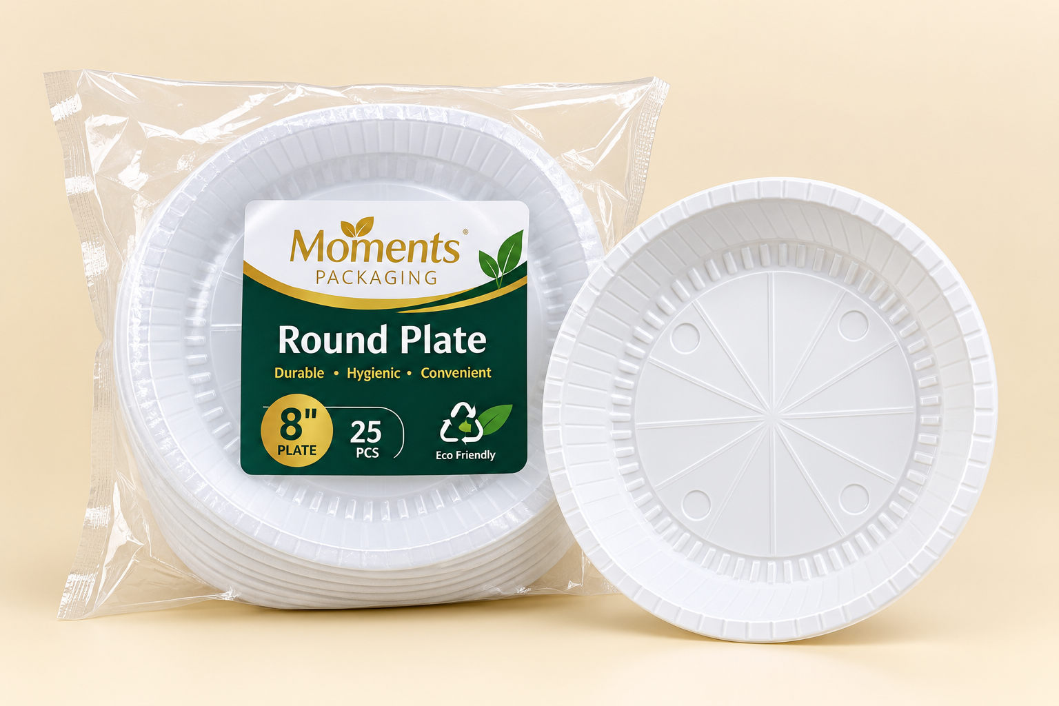 Thermo Disposable 8-Inch White Plain Plate