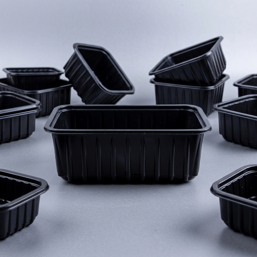 Tech 5x7 1000ml Black Punnets No Lid