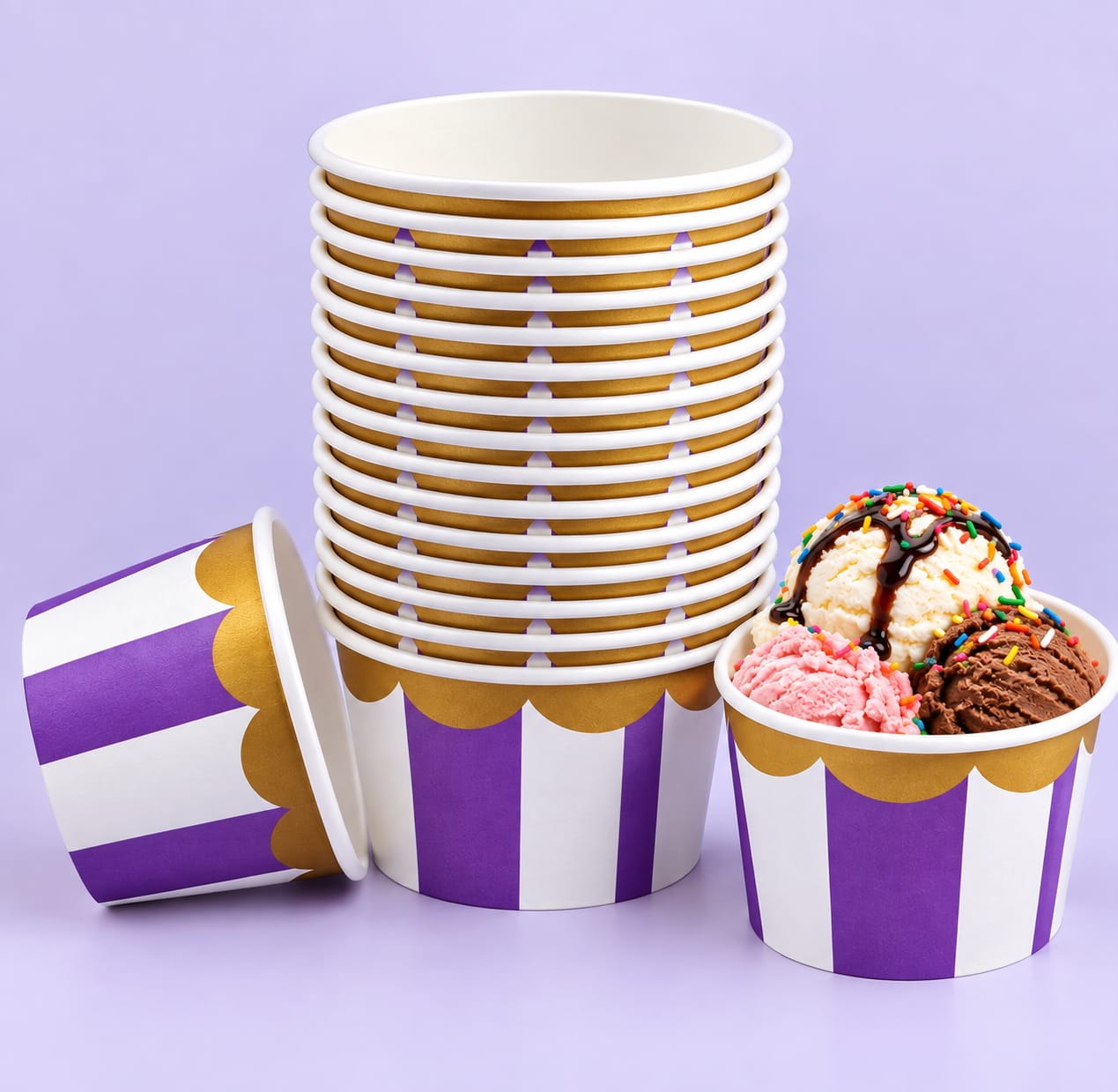 Pan Ice Cream Cup 6oz Printed