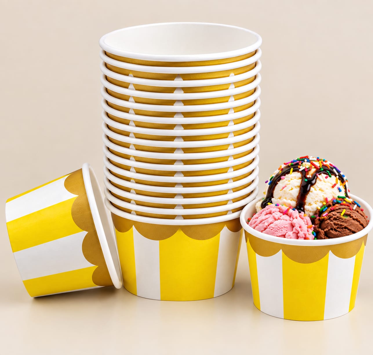 Pan Ice Cream Cup 8oz Printed