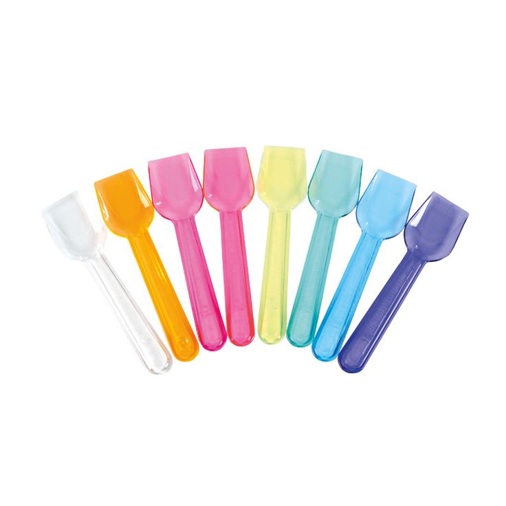 Pan Coloured Plastic Ice Cream Spoons