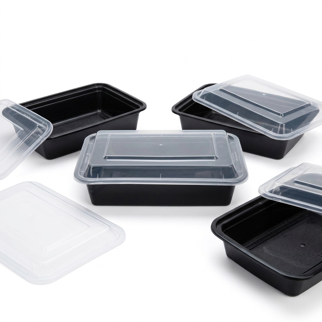 Pan Black Microwave Container 38oz