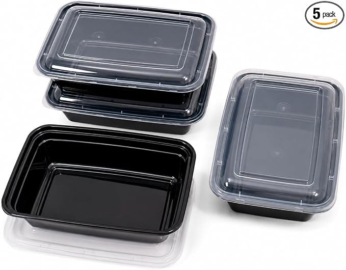 Pan Black Microwave Container 24oz