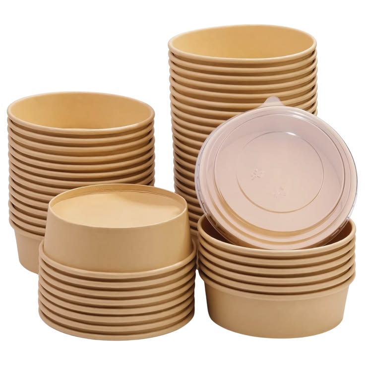 Pan 500ml Kraft Round Salad Bowl