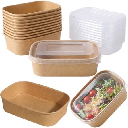 Pan 500ml Kraft Rectangle Container