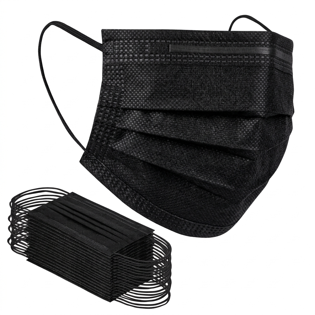 Net Face Mask Black 3PLY