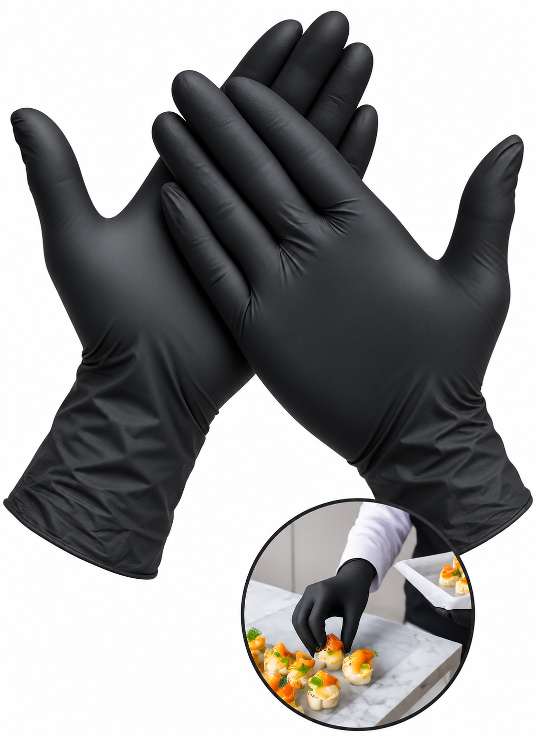 Moonray Nitrile Black Gloves
