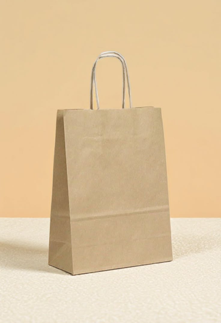 Mafuco Brown Handled Twisted Bags Medium