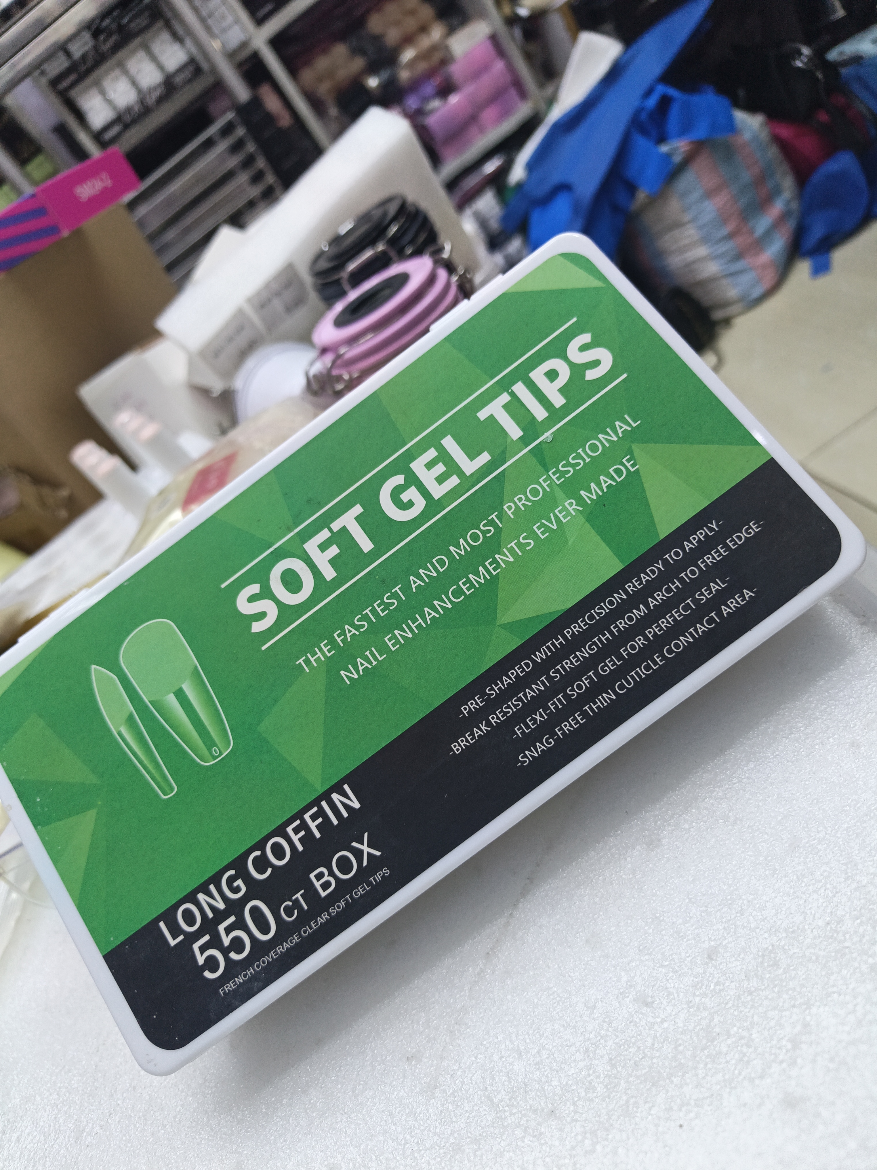 SOFT GEL TIPS , LONG COFFIN