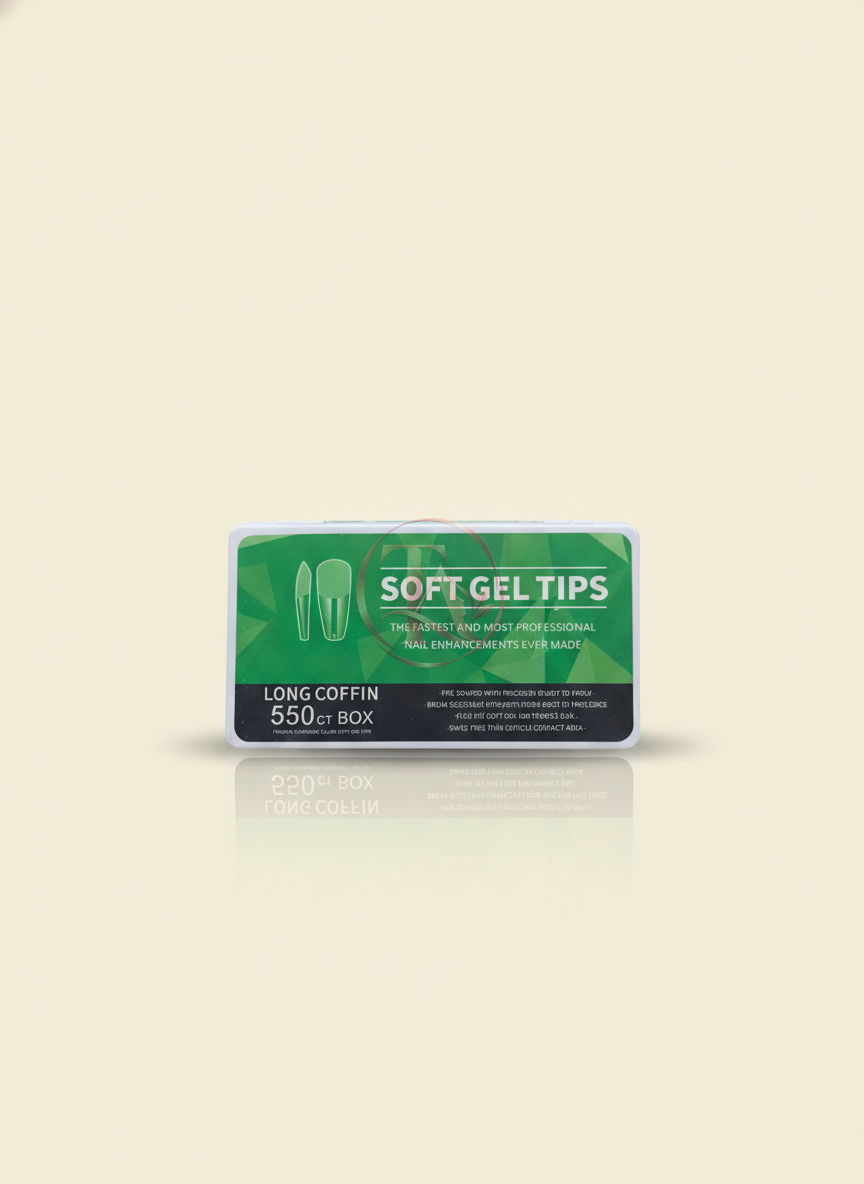 SOFT GEL TIPS , LONG COFFIN