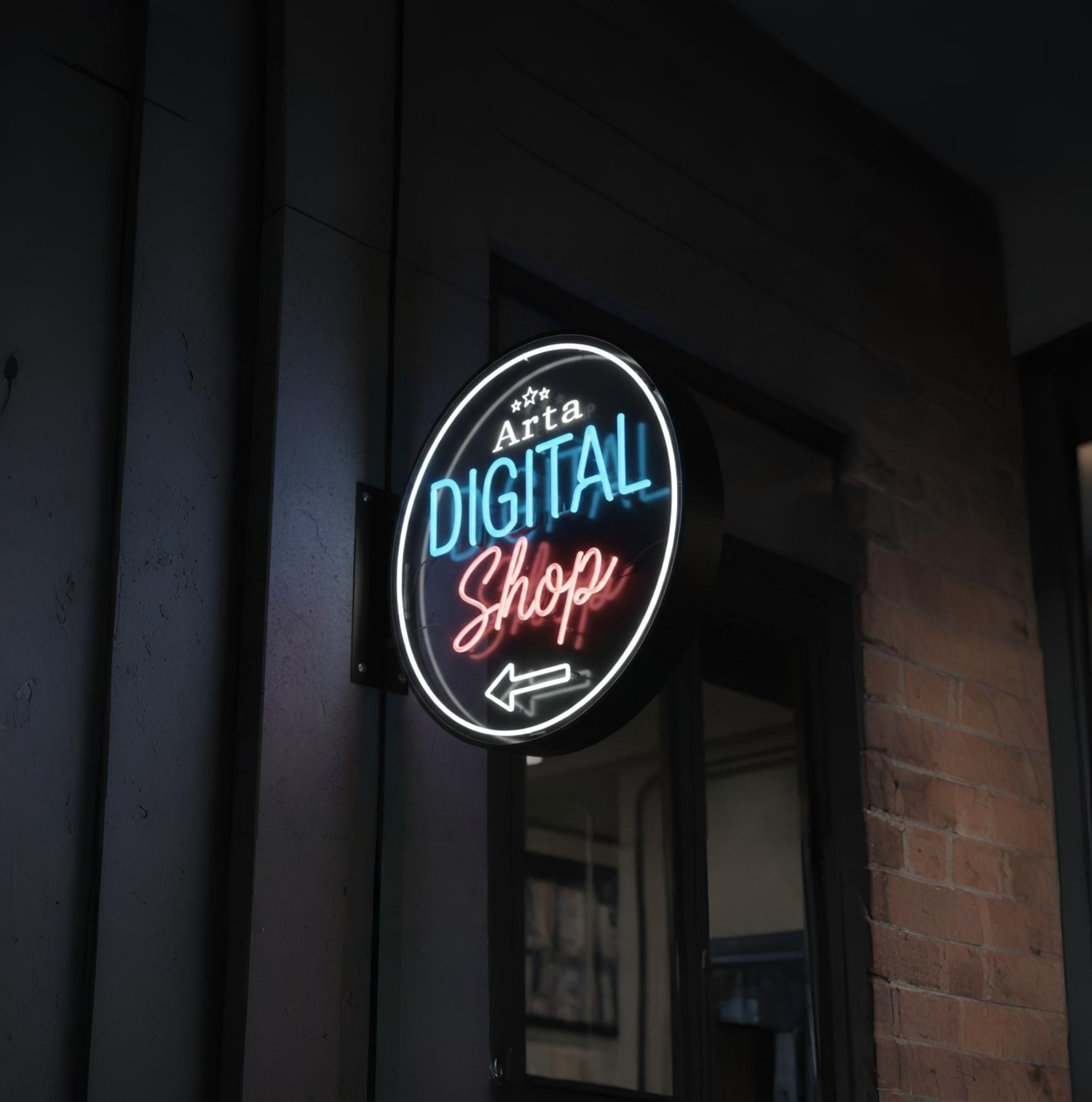 Neon Box Bulat 1 Sisi