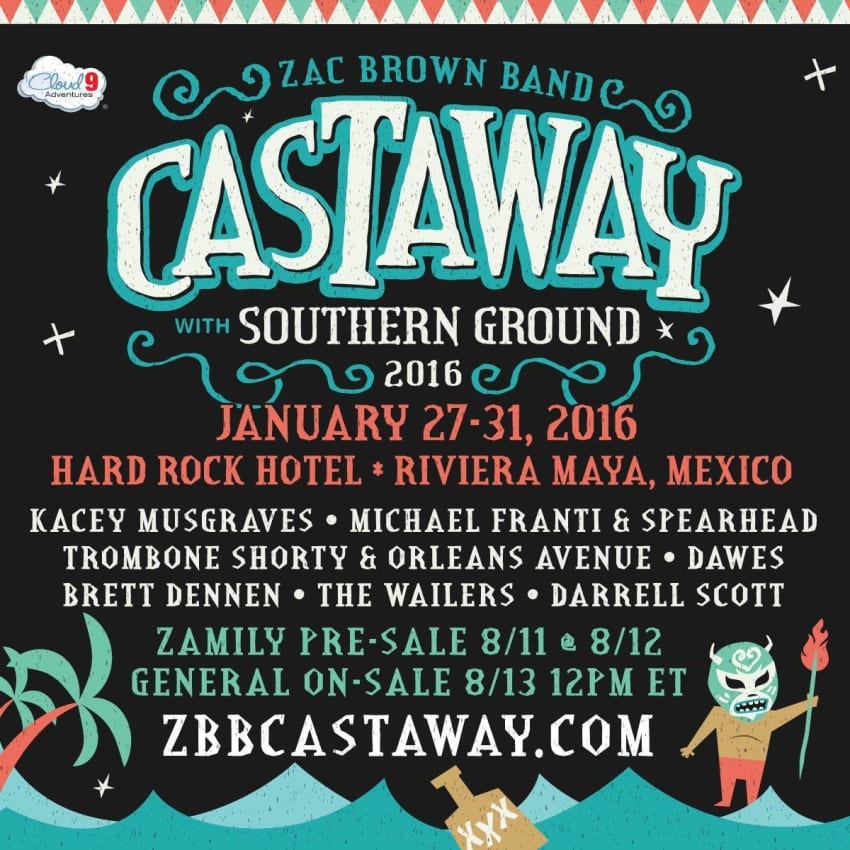 Zac Brown Band Castaway With Southern Ground Poster